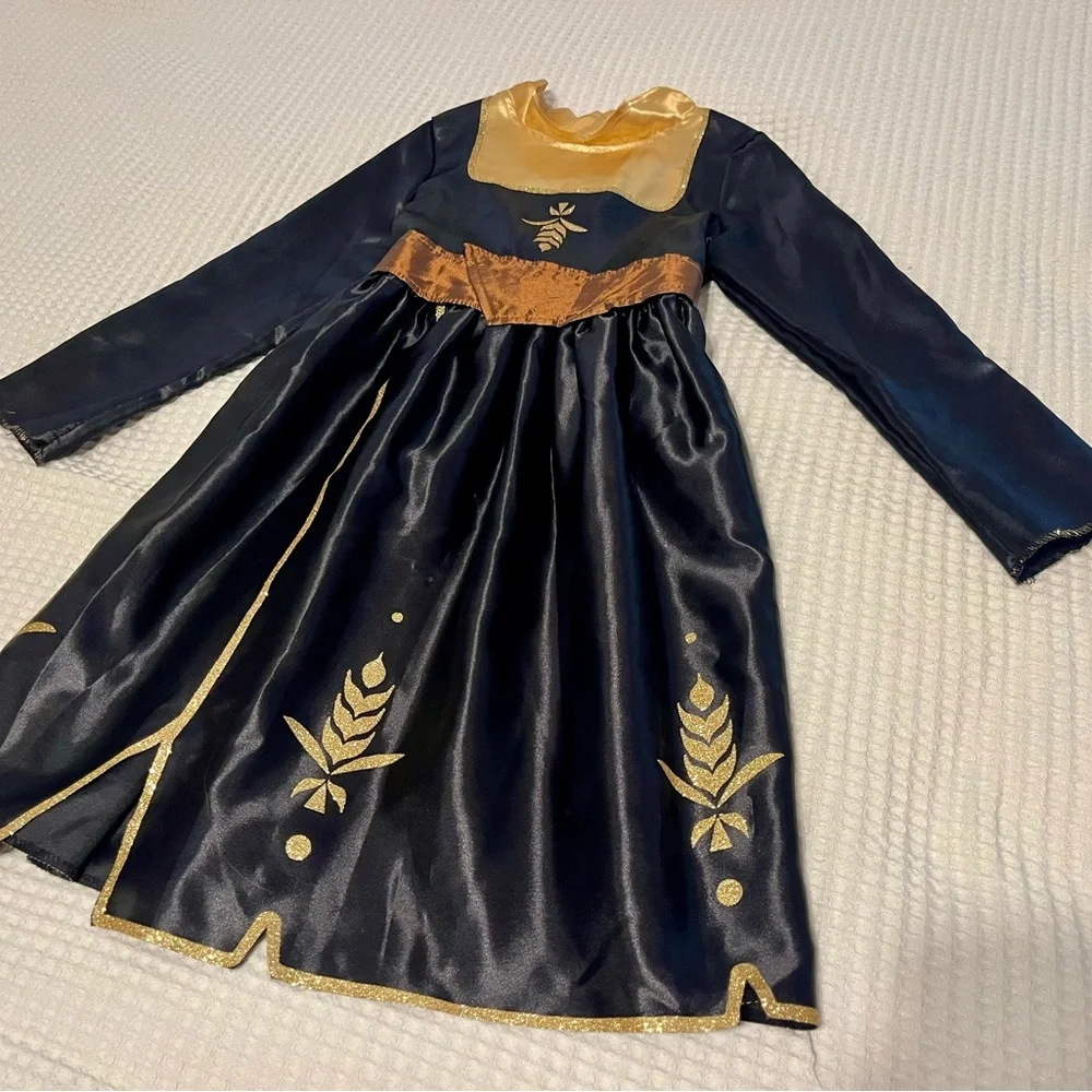 Disney Anna Frozen 2 Purple and Black Kids Costume with Gold Details - Picture 2 of 6